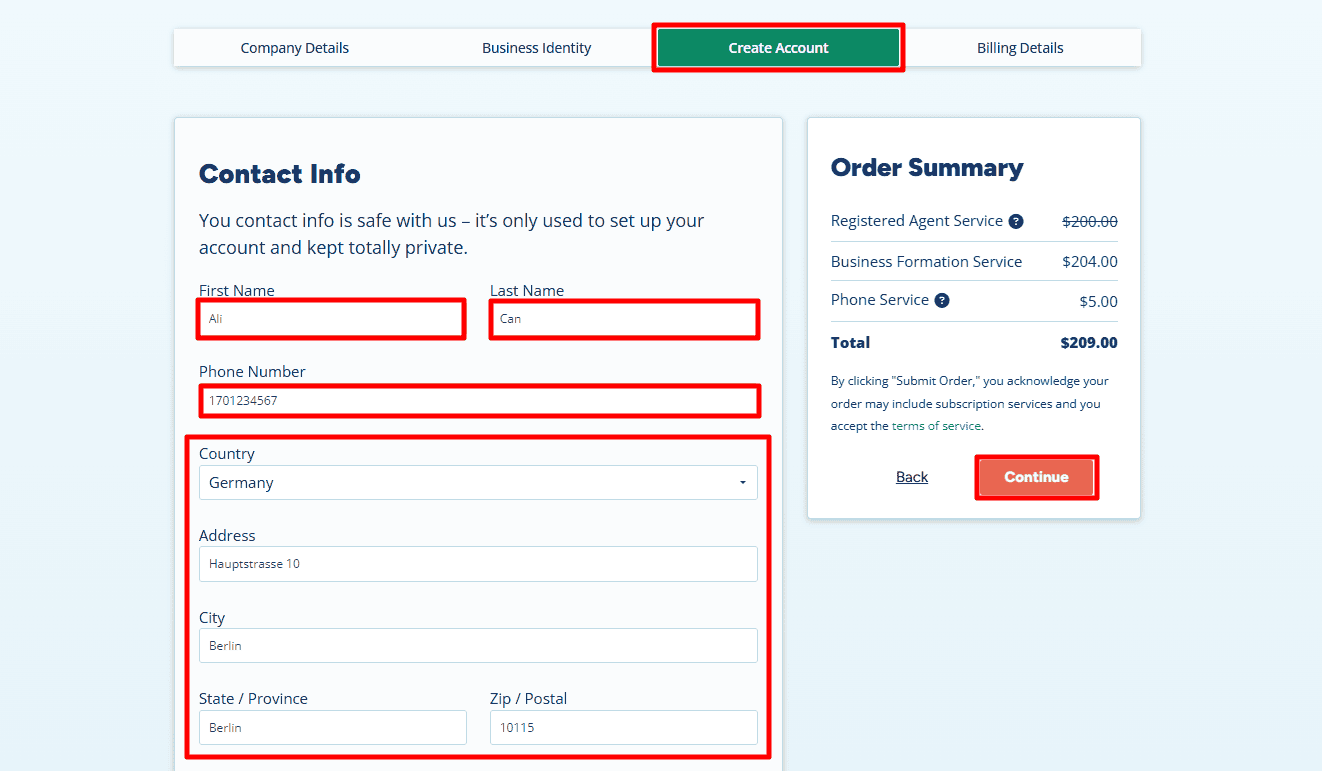 Non-Resident Contact Information Form